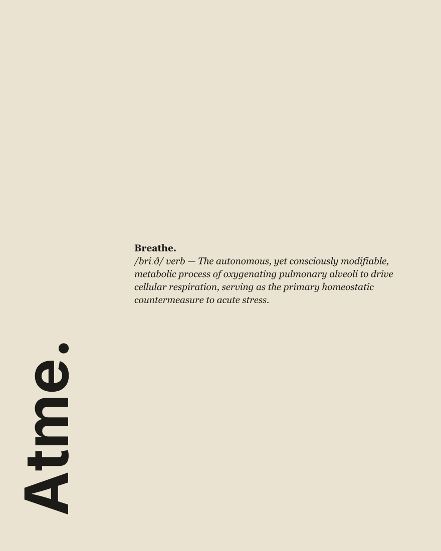 Atme. — Rückseite mit Statement